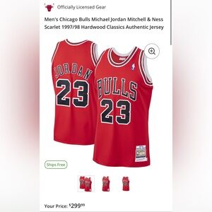 Matching Chicago Bulls Michael Jordan Jersey and Practice Shirt